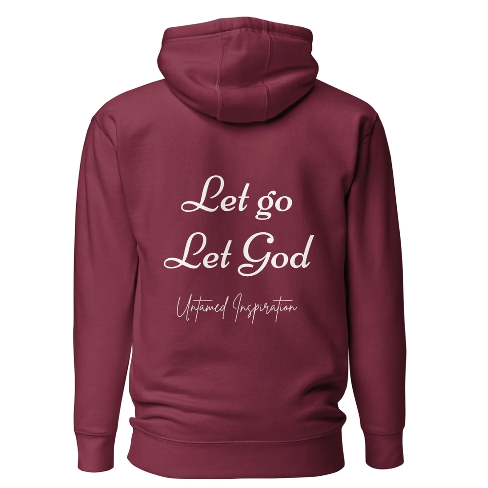 Let Go And Let God Western Themed Burgundy Hoodie